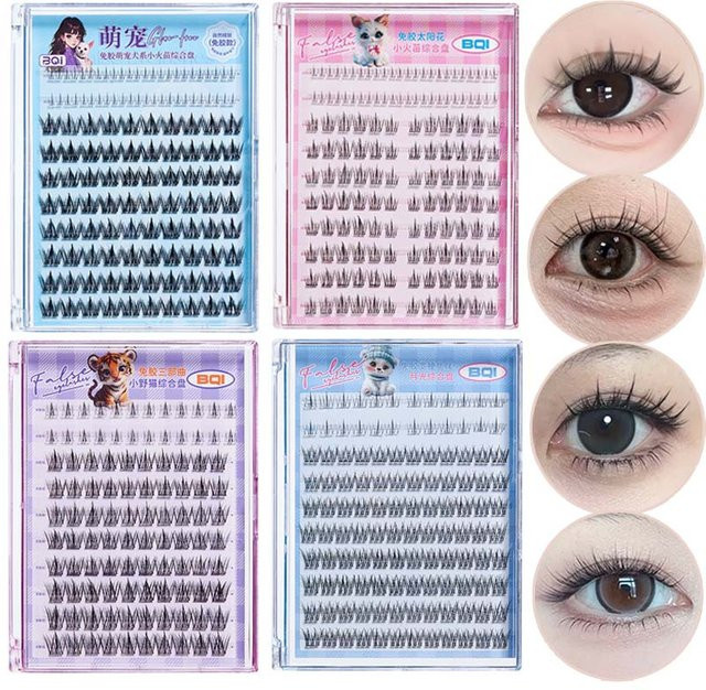 BQI Falsche Wimpern, 10-reihig, natürlich, Unisex - Bild 1