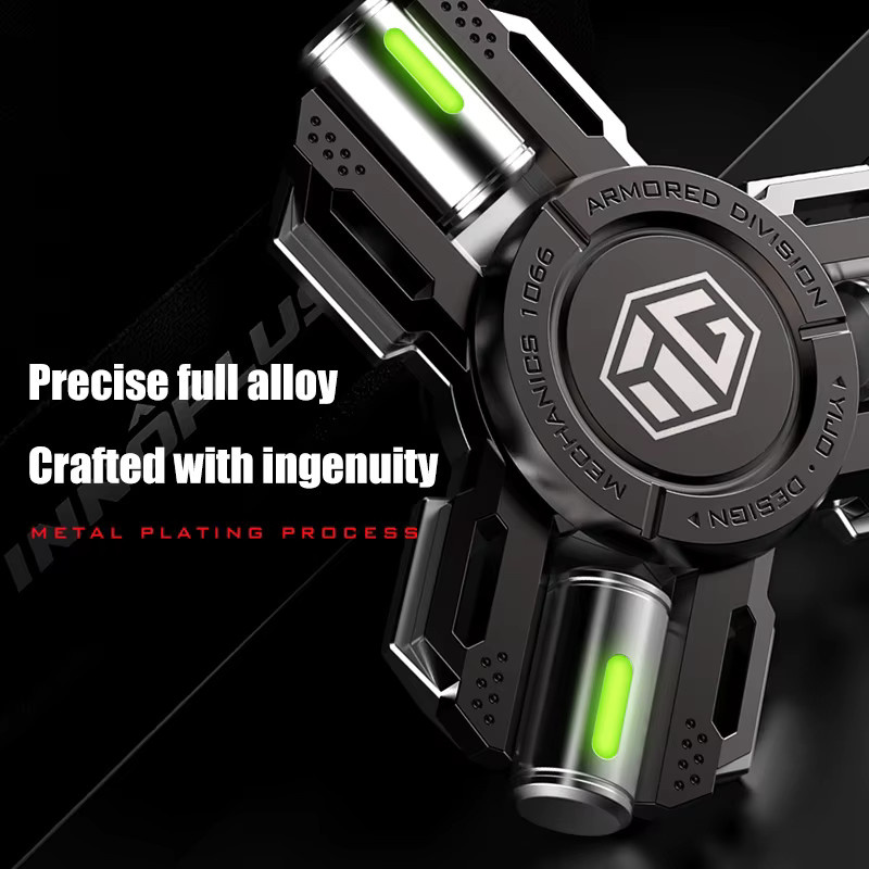 YIJOO Noctilucence Fidget Spinner aus Metall in Silber zur Stressbewältigung für Erwachsene und Teenager - Bild 4