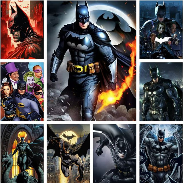 Beast Kingdom DC Comics Batman Mosaik-Kunst Diamant-Malerei 5D Rund in Multicolour, Durchmesser: 25,0 cm - Bild 1