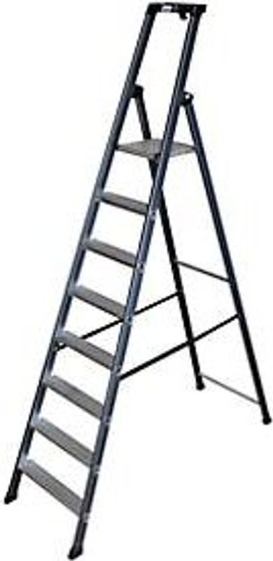 Krause Stufen-Stehleiter Monto aus Aluminium in Silber mit 8 Sprossen - Bild 2