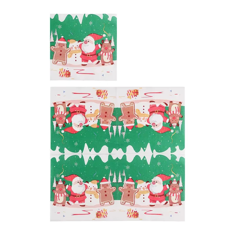 GUANYAO Weihnachtsservietten bunt, quadratische Papierservietten für die Weihnachtsfeier, 33 x 33 cm - Bild 3