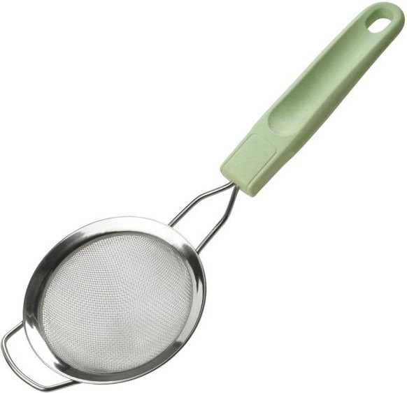 Fackelmann Sieb Ecolution aus Edelstahl und Kunststoff, Durchmesser: 9 cm, Grau/Grün - Bild 1