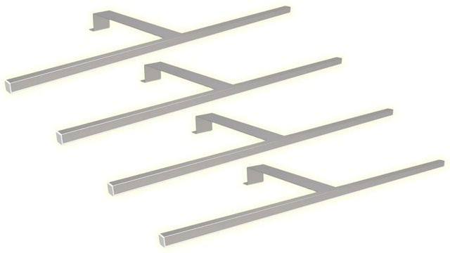 kalb LED Aufbauleuchten 4er Set Silbergrau Schrankbeleuchtung Warmweiß Aluminium - Bild 1