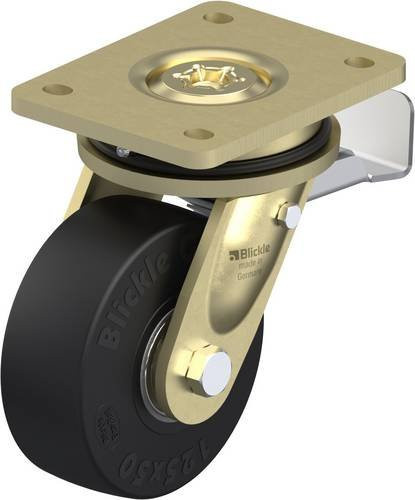 Blickle Lenkrolle 78170 LS-SE 125K-ST mit Feststeller in Schwarz und Stahl, Rad-Durchmesser: 125 mm, Tragfähigkeit: 320 kg - Bild 1