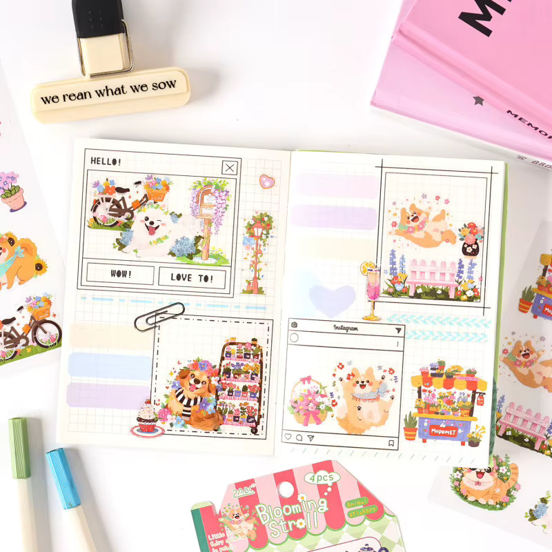Selbstklebende Haustier-Aufkleber mit Katzen- und Hundemustern in Multicolour für Tagebuch-DIY und Scrapbook-Deko - Bild 1