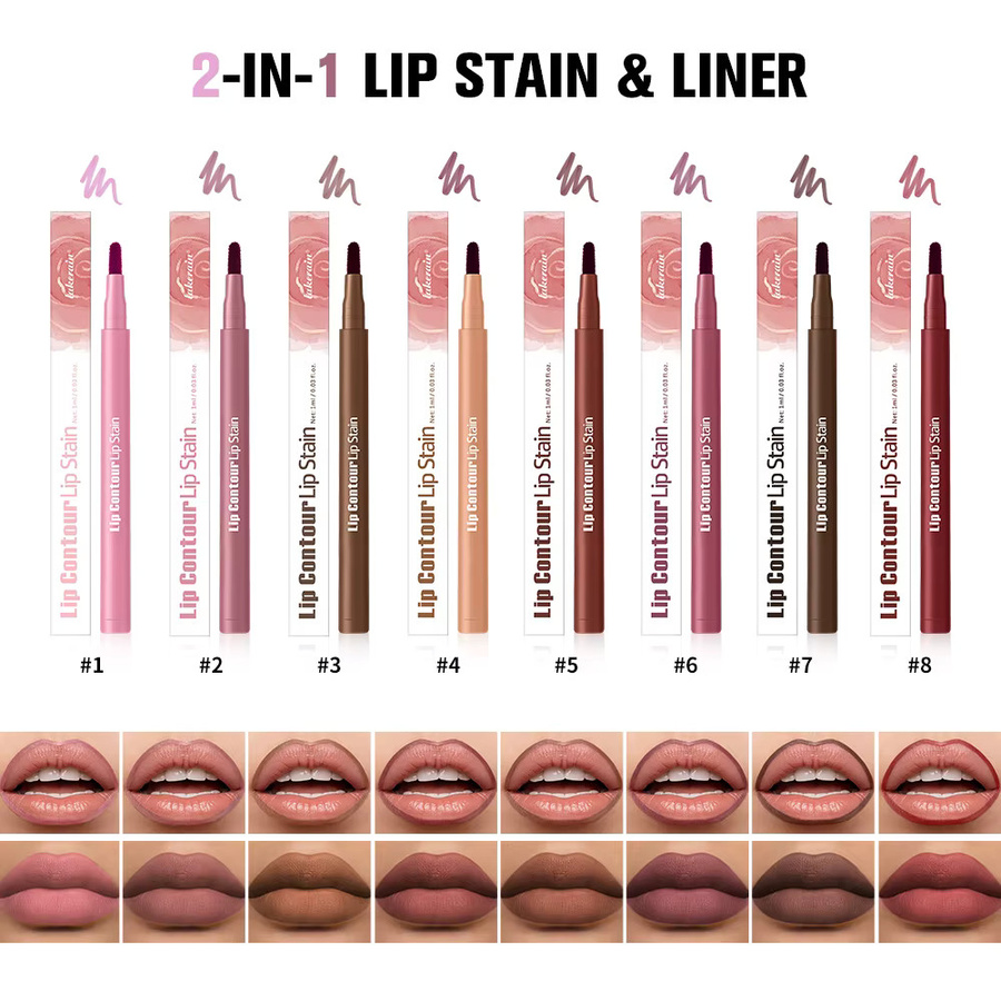 ibcccndc 2-in-1 Lippenstift und Liner, 8 Farben - Bild 5
