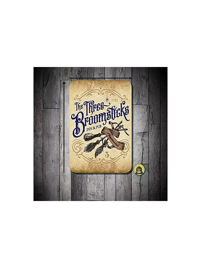 BOEYC Geuuki Metall-Blechschild The Three Broomsticks Inn Wandkunst Dekoration Multicolor B: 20,0 cm, H: 20,0 cm, T: 1,0 cm - Bild 2