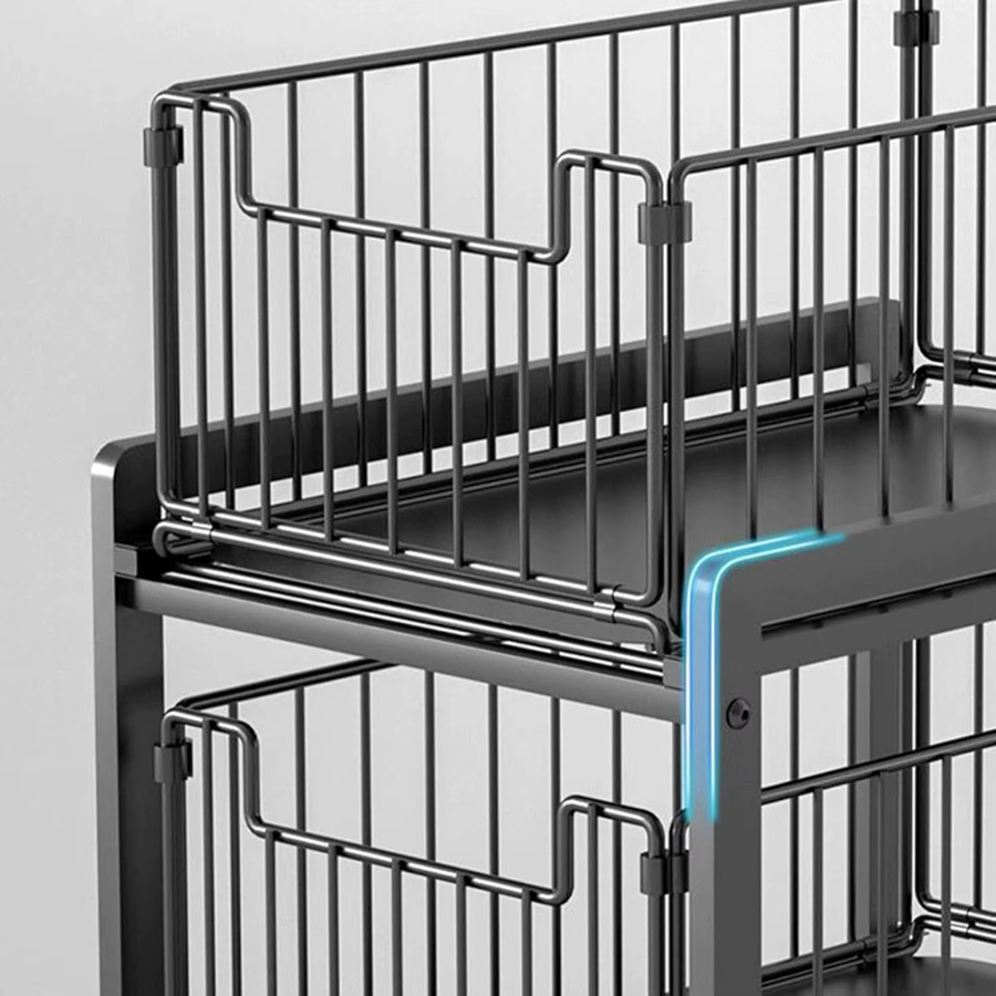 Garvee 2er-Pack ausziehbare Aufbewahrungskörbe aus Metall in Schwarz für Schrank und Spüle - Bild 3