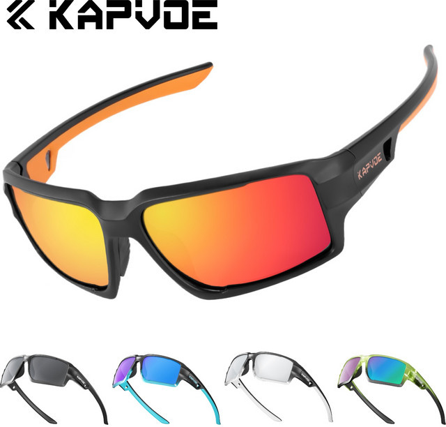 Kapvoe Sportsonnenbrille, Herren, Vollrand, Schwarz, Kunststoff, polarisiert - Bild 1