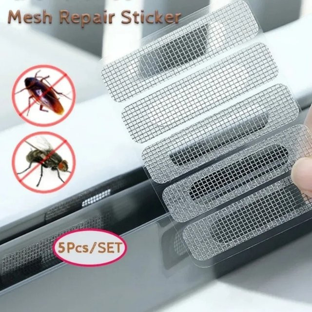 Reparatur-Patch für Fenster-Fliegengitter und Türnetze mit Klettverschluss und Mesh-Gewebe zur Mückenabwehr - Bild 1