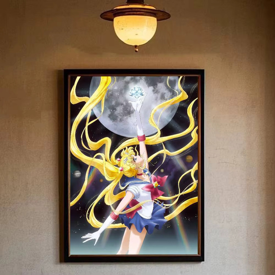 Selbstklebendes Anime Sailor Moon Kunstposter in Multicolor auf Whitepaper - Bild 5