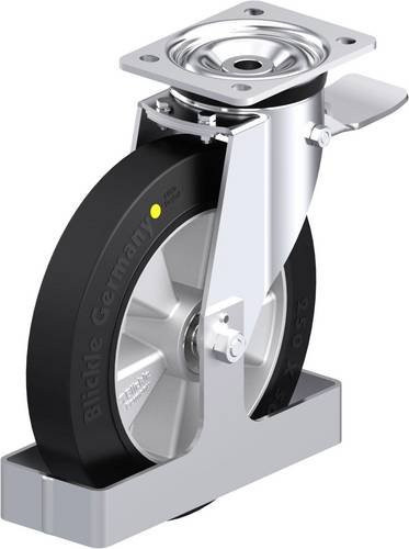 Blickle L-ALEV 250K-3-ST-EL-FS Stahlblech-Lenkrolle in Schwarz und Grau mit 250 mm Rad-Durchmesser und 500 kg Tragfähigkeit - Bild 1