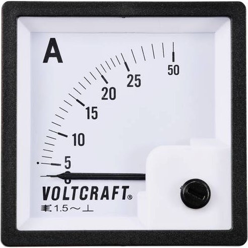 Voltcraft AM-72X72/25A Analog-Einbaumessgerät mit 25A Dreheisen in Weiß - Bild 1