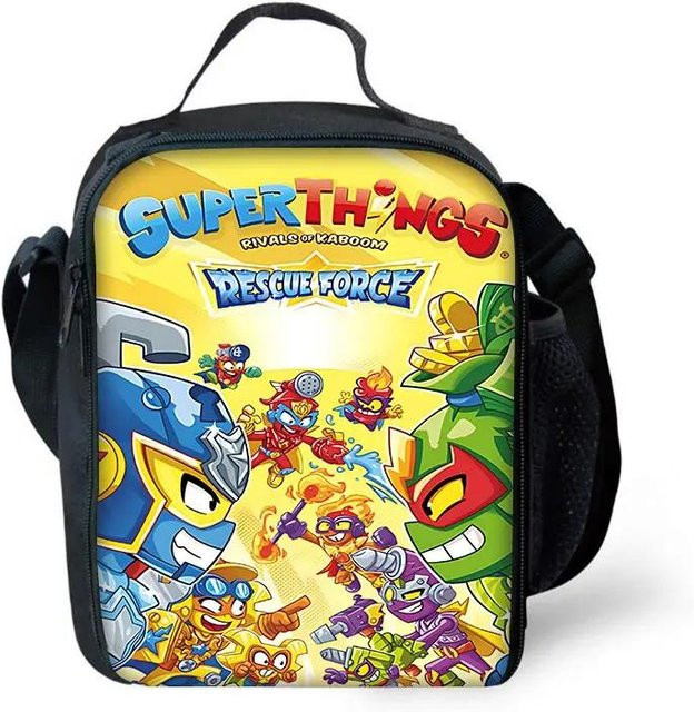 Isolierte Lunchbox SuperThings von Fancy Style Studio für Kinder, Mehrfarbig, Wiederverwendbare Thermokühlbox für Picknick und Schule - Bild 1
