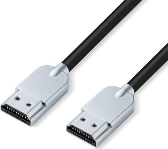 MicroConnect HDMI Kabel 2.0 in Schwarz und Silber, 2 m Länge, HDMI Typ A auf HDMI Typ A, 3D-Unterstützung, vergoldete Kontakte - Bild 1