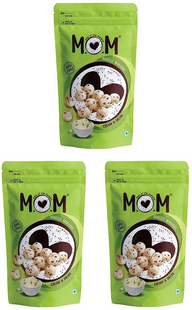 MOM Makhana geröstete Sahne und Zwiebeln glutenfrei 3 x 60 g - Bild 1