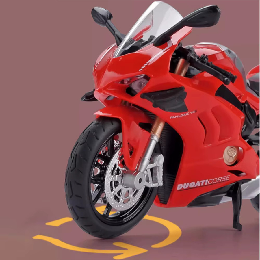DUFFDUN V4S Panigale Motorrad Spielzeug, Modell, Metall, 1:12, mit Licht und Sound - Bild 5