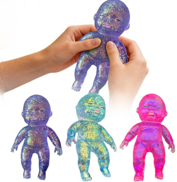 Glitzer Silikon Baby Quetschspielzeug, 14cm, Langsam Rückprall, Stressabbau Fidget Spielzeug - Bild 1
