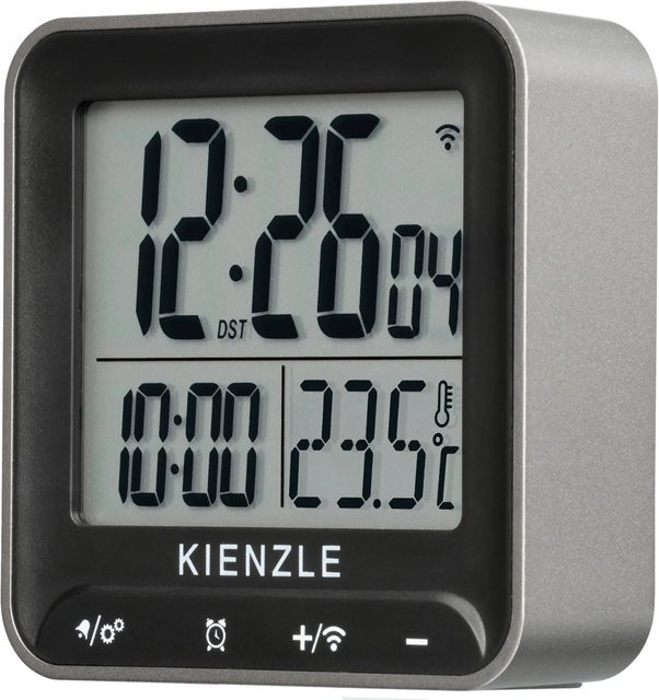 Digitaler Kienzle Wecker quadratisch in Silber-Schwarz - Bild 1