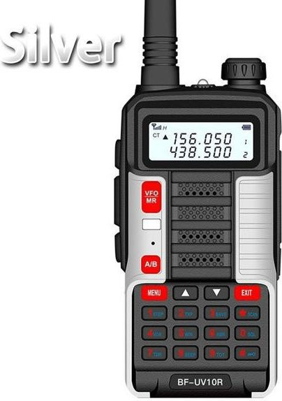Baofeng UV-10R Walkie-Talkie Set 2er-Pack Dual Band Funkgeräte in Silber mit USB-C Ladefunktion - Bild 1