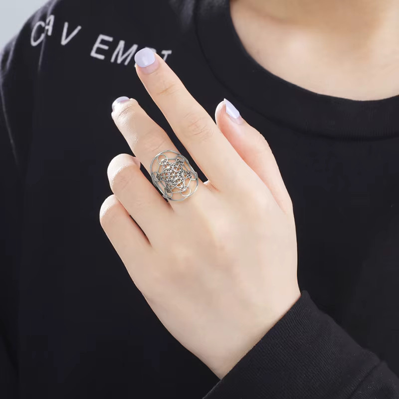 konminry Ring Edelstahl, Silber, Unisex, verstellbar - Bild 2