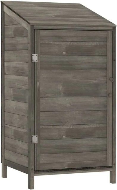 vidaXL Geräteschrank aus Massivholz Tanne, Anthrazit, B/T/H: 55 x 52 x 112 cm - Bild 1