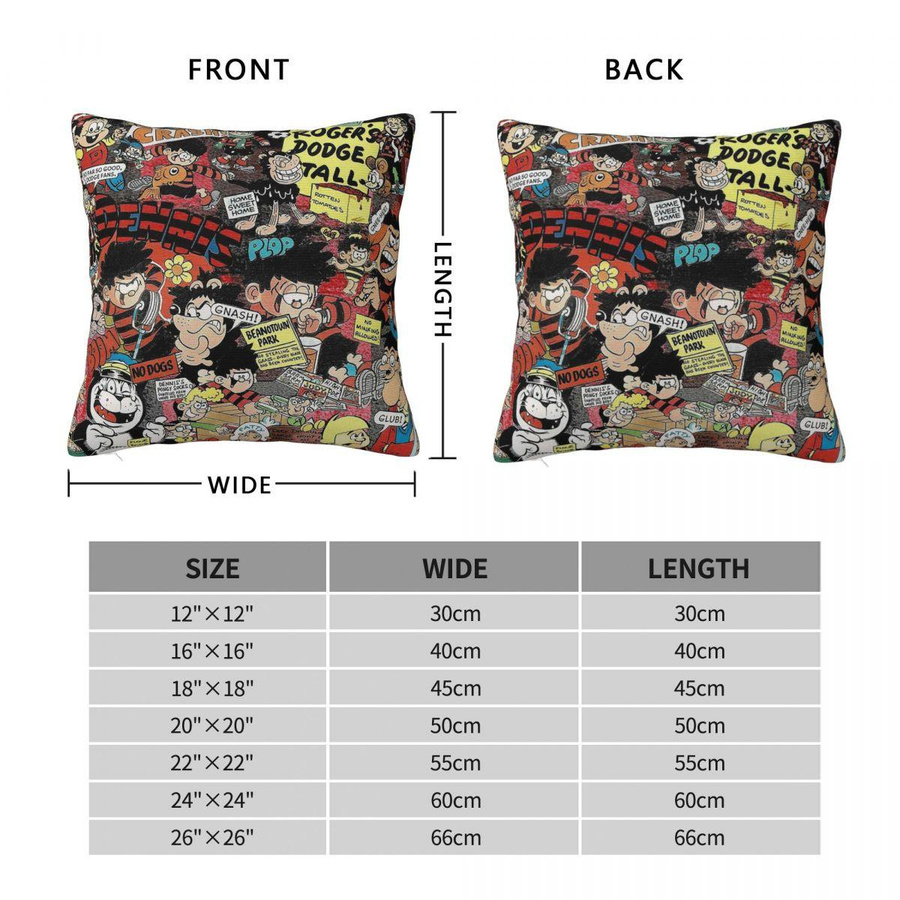 Beano Roger The Dodger quadratischer Kissenbezug aus Polyester und Leinen mit Samt-Finish, Mehrfarbig, B/B/H: 35 x 35 x 0 cm - Bild 2