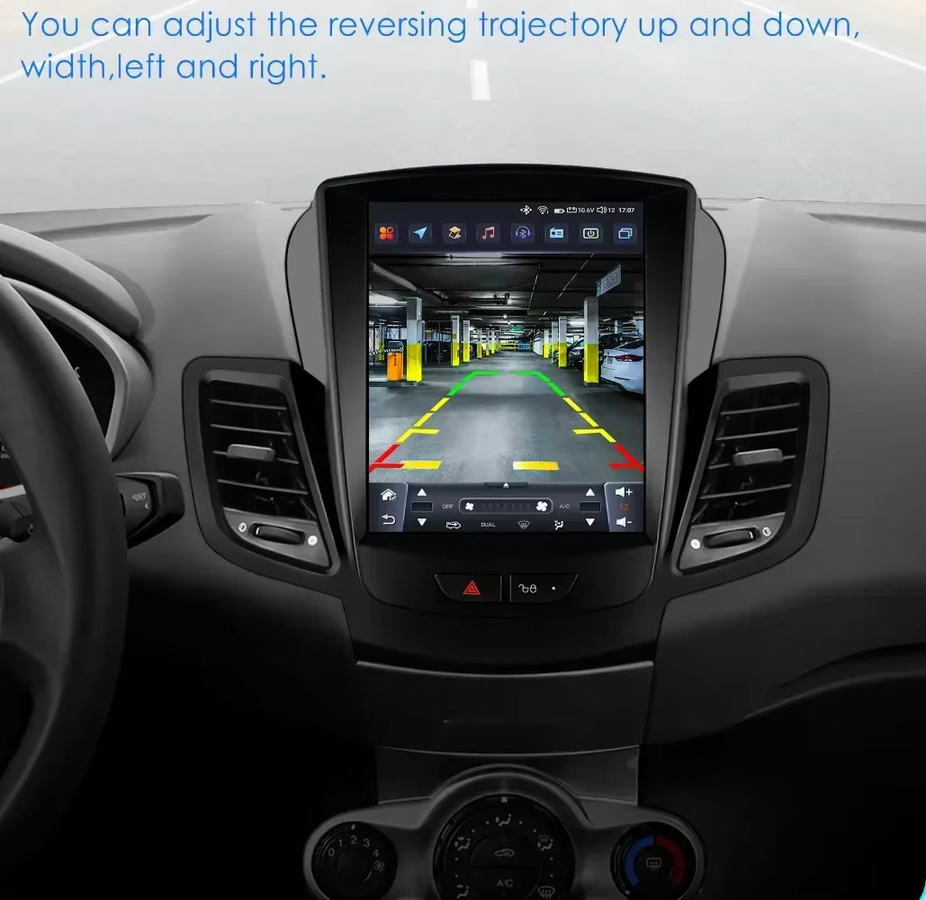OSSURET Android Autoradio für Ford Fiesta 2009-2017 mit 9.7 Zoll vertikalem Touchscreen, Multimedia Video, GPS und Carplay in Schwarz - Bild 3