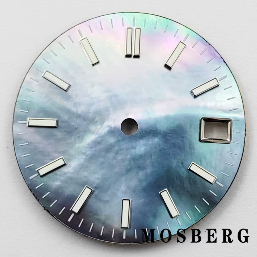 miuksi Uhrenwerkteile Automatik, Zifferblatt grün, 28,5 mm, Silber, Unisex - Bild 2