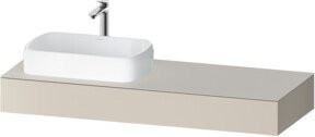 Duravit Konsole Qatego in Beige mit einem Ausschnitt für Waschbecken links, B/T/H: 140 x 55 x 17 cm - Bild 1