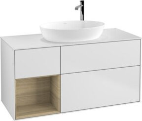 V&B Waschtischunterschrank Finion mit Wandbeleuchtung, Farbe: Weiß lackiert, Breite: 120 cm, Tiefe: 50,1 cm, Höhe: 50,1 cm - Bild 1
