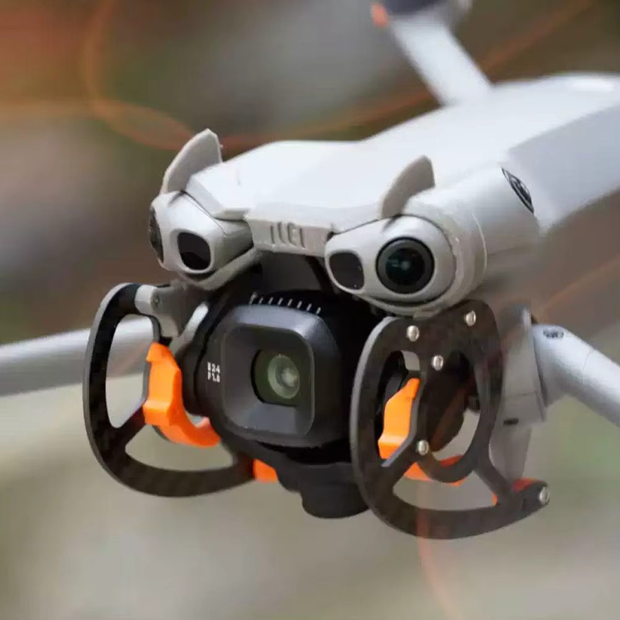 DJI Mini 5 Pro Carbon Fiber Gimbal Schutzhülle in Orange mit 3D Anti-Fall Stoßfestem Kamera Schutz Bar - Bild 2