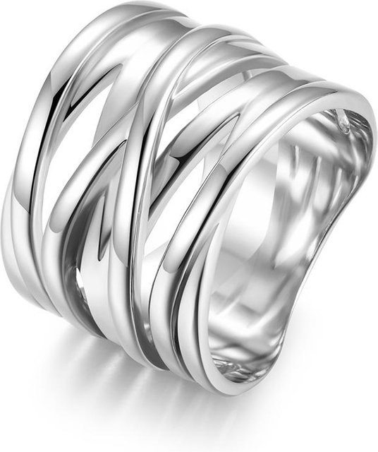 YIRAN Ring Edelstahl, dreifarbiger Farbverlauf, Damen, Größe 7 - Bild 1