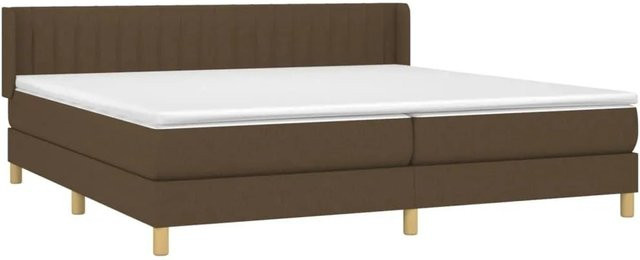 vidaXL Boxspringbett mit Matratze Dunkelbraun Hybrid-Design mit Taschenfederkern B/T/H: 180 x 200 x 78 cm - Bild 1