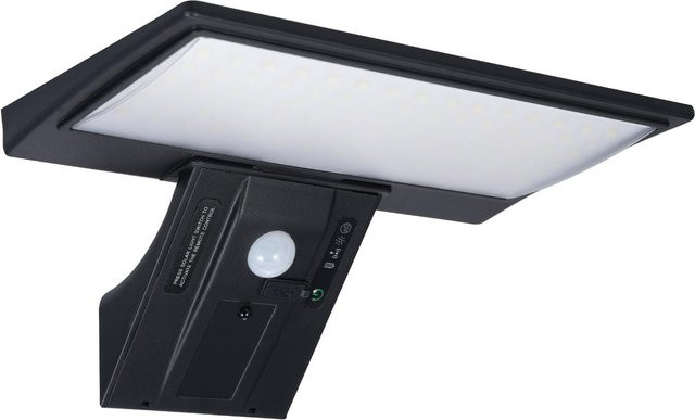 TOMTOP JMS Solar Wand Lampe mit 90 LEDs, PIR Bewegungsmelder und Dämmerungssensor, Schwarz, 6000K Kaltweiß - Bild 1