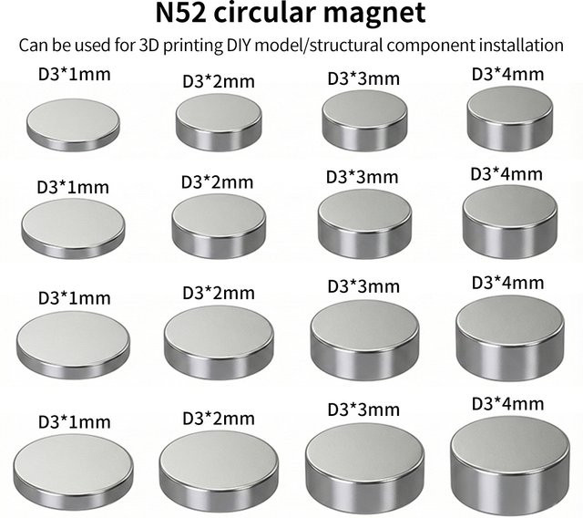 Toaiot N52 Rundmagnete in Silber für Bambu Lab 3D-Drucker DIY-Zubehör - Bild 1