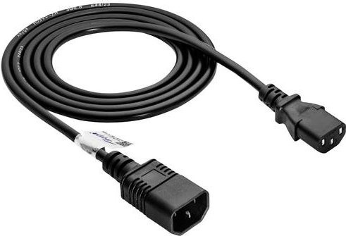 Akyga Strom Anschlusskabel mit Kaltgeräte-Stecker C14 und Kaltgeräte-Buchse C13, Länge: 1,8 m, Schwarz - Bild 1