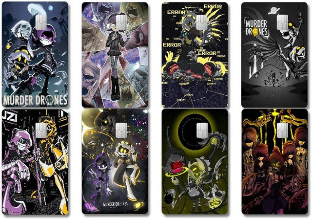 M-Murder D-Drones Anime Aufkleber Set, 4 Stück, Multicolor, ultradünne Schutzfolien für Debitkarten - Bild 1