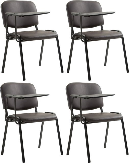 CLP 4er Set Ken Klappstühle mit Klapptisch aus Kunstleder in Schwarz mit gepolsterter Sitzfläche - Bild 1