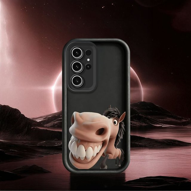 Silikon-Schutzhülle mit abstraktem Pferdemuster für Samsung Galaxy S26 Ultra, S25 Ultra, S24 Ultra, S23 Ultra, S22 Ultra, S21 Ultra, S20 Ultra, S24 FE, S23 FE, Note 20 Ultra und S25 Plus - Bild 1