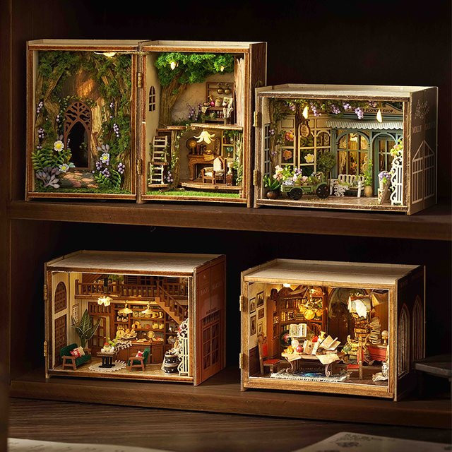 zuuton DIY Miniatur Puppenhaus 3D Puzzle, Holz, mit Möbel und Beleuchtung - Bild 1