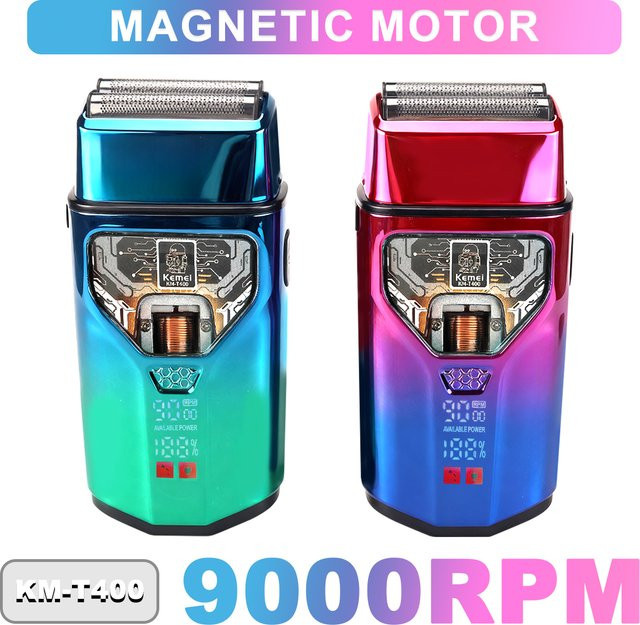 KEMEI KM-T400 Herren-Elektrorasierer, Green - Bild 1