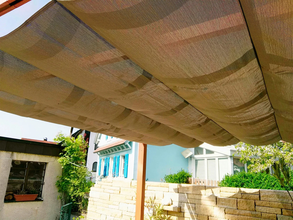 Paragon Outdoor Aluminium Pergola Florenz Pavillon mit ausziehbarem Sonnensegel in Braun, B/T/H: 505 x 350 x 236 cm - Bild 3