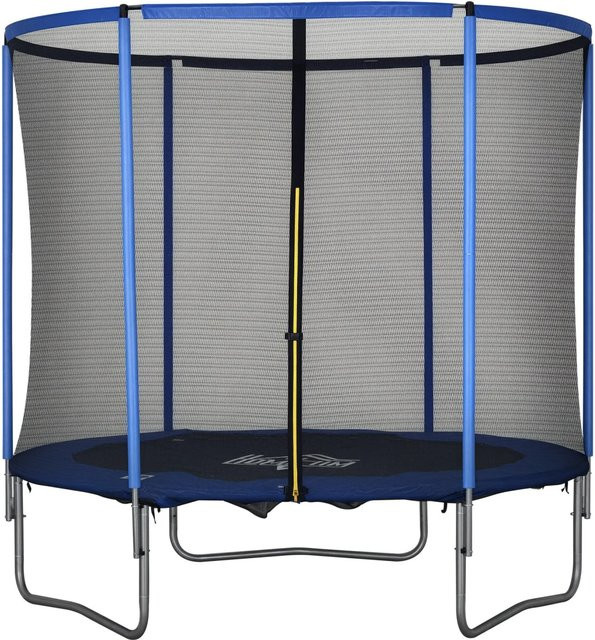 HOMCOM Gartentrampolin aus Stahl und Kunststoff in Blau und Schwarz, B: 244 cm, H: 240 cm - Bild 1