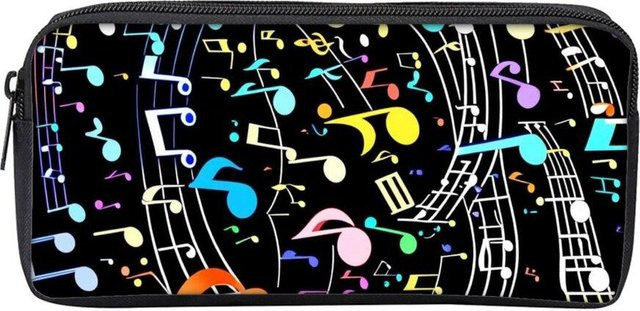 Fancy Style Studio Federmäppchen mit Regenbogen-Musiknoten-Aufdruck, Mehrfarbig, B: 23,0 cm, T: 6,0 cm, H: 23,0 cm - Bild 1