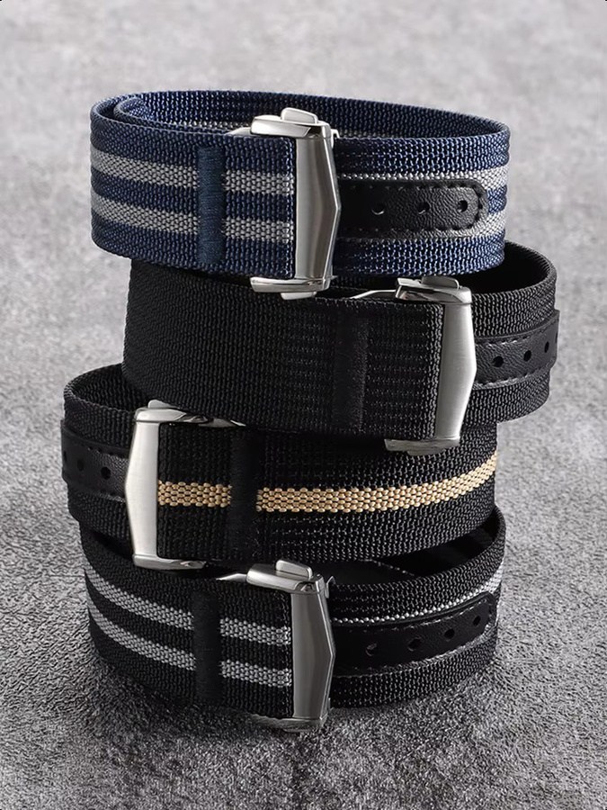 Uhrenarmband Nylon, Schwarz, Unisex, 20mm, 22mm - Bild 2