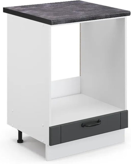 Vicco Herdbauschrank Fame-Line in Anthrazit und Weiß im Landhausstil mit Soft-Close-Türen, B/T/H: 60 x 60 x 82 cm - Bild 1