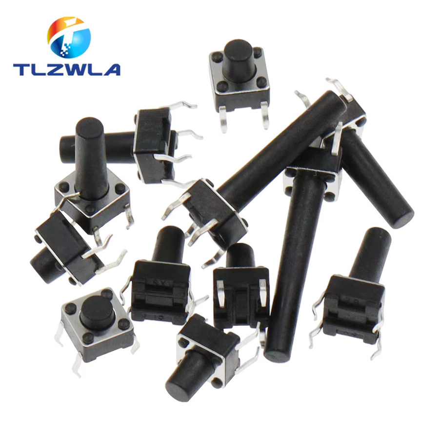 20er Set TLZWLA Push Button Schalter DIP 6x6mm, Farbe: Schwarz, B/T/H: 6 x 6 x 4,3 mm - Bild 2