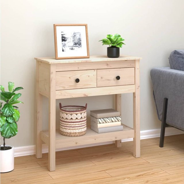 vidaXL Konsolentisch aus Massivholz Kiefer in Braun, B/T/H: 75 x 35 x 75 cm - Bild 2