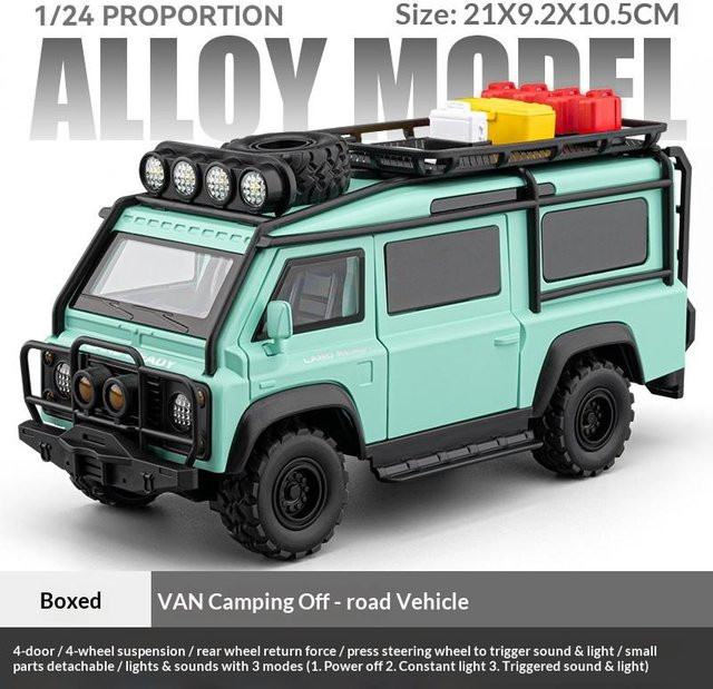 Linyi toy car Metall-Druckguss-Van, Outdoor Geländefahrzeug, 1:24, mit Licht und Sound, ab 14 Jahren - Bild 1